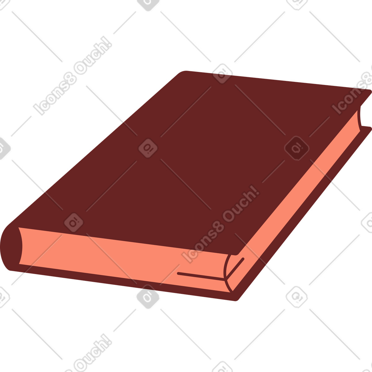 Brown Book illustration in Storyline style download in PNG, SVG