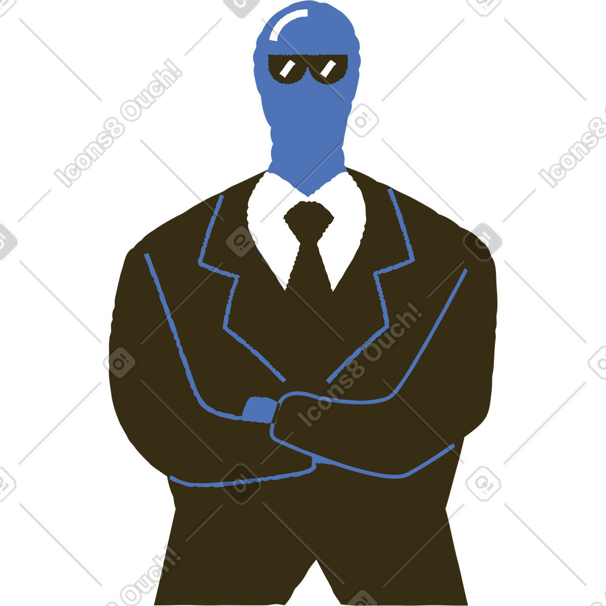 Ilustração de Homem em um terno no estilo Bermuda para baixar PNG, SVG