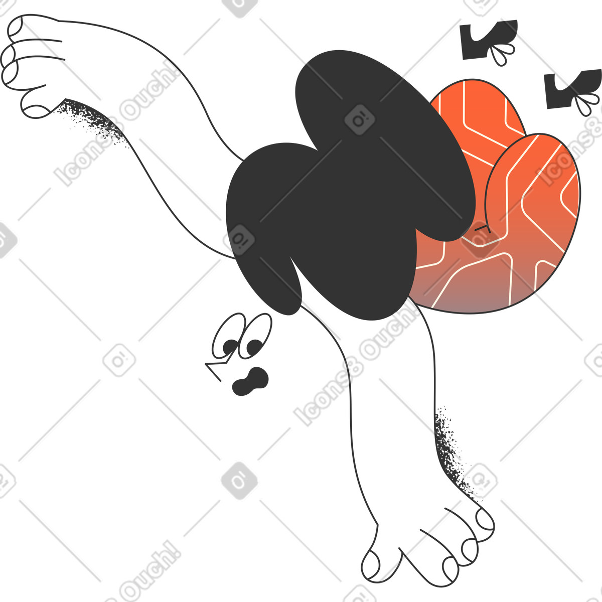 Illustration Fille dans le style Crayon à télécharger aux formats PNG, SVG