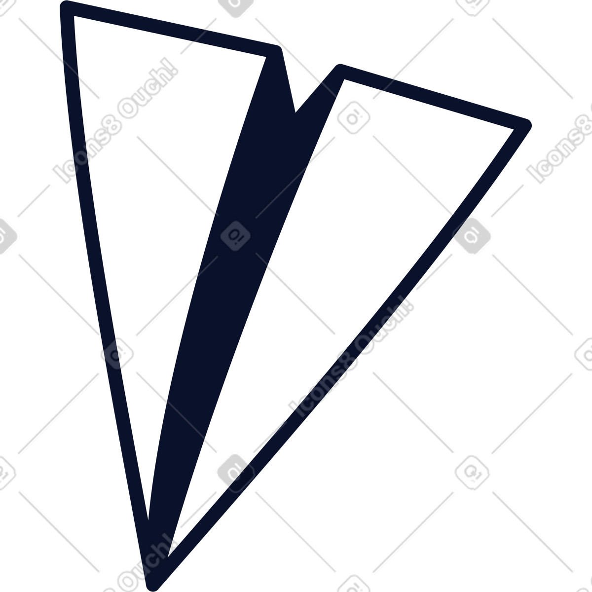 Papierflieger-Illustration im Flexy-Stil als Download in PNG, SVG