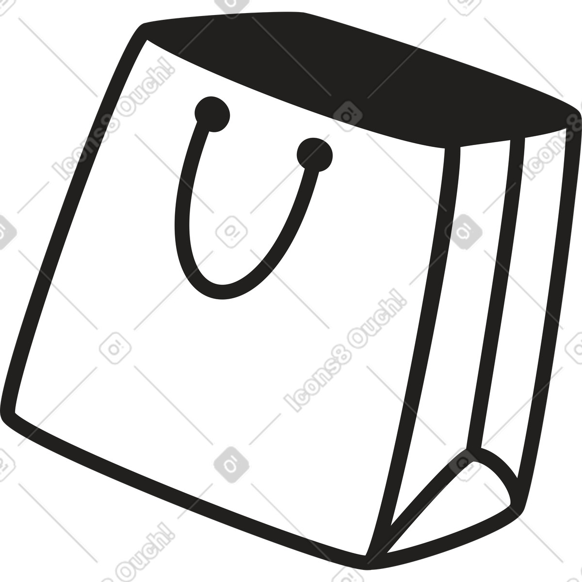 Shopping bag illustration in Little style download in PNG, SVG