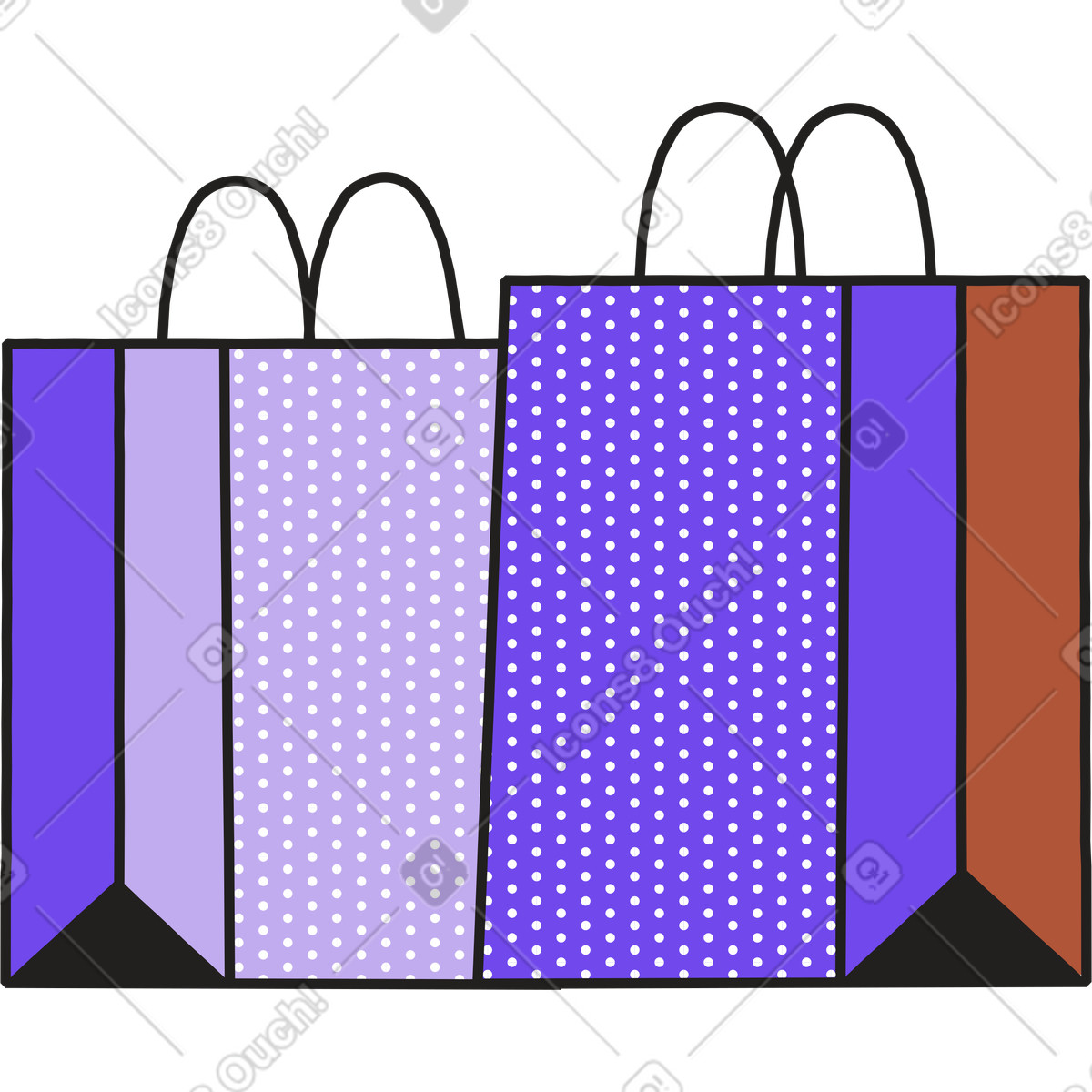 Taschen-Illustration im Dazzle-Stil als Download in PNG, SVG