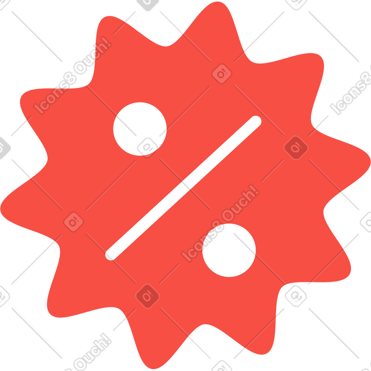 Illustration Icône de pourcentage réduction dans le style Sammy à télécharger aux formats PNG, SVG