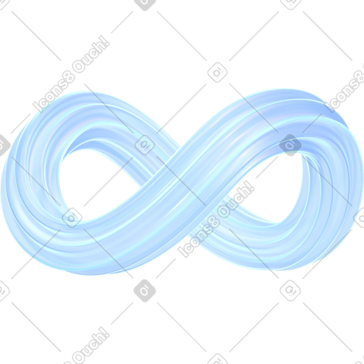 무한대 illustration in 3D Glassy style download in PNG, SVG
