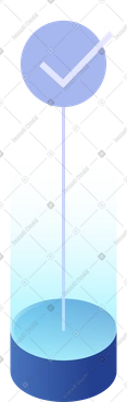 Cylindrical block with a check mark on a stick PNG, SVG