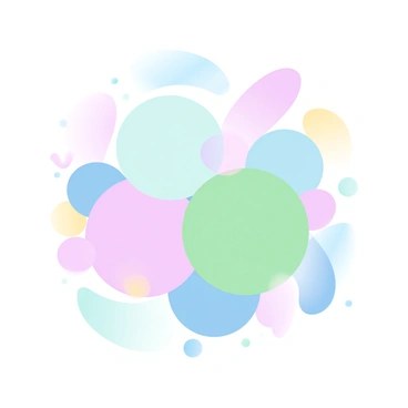 A vibrant arrangement of colorful shapes is displayed, each shape resembling different stylized forms. The background showcases a smooth gradient of pastel colors, enhancing the visual appeal of the composition. Various round and curvy shapes are clustered together, exhibiting a playful interaction between the different forms. The colors range from soft pinks and greens to light blues and yellows, creating a harmonious blend throughout the image. Each shape has a distinct hue, contributing to the dynamic and engaging overall presentation.