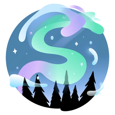 An aurora borealis flowing in the shape of neurons across the night sky