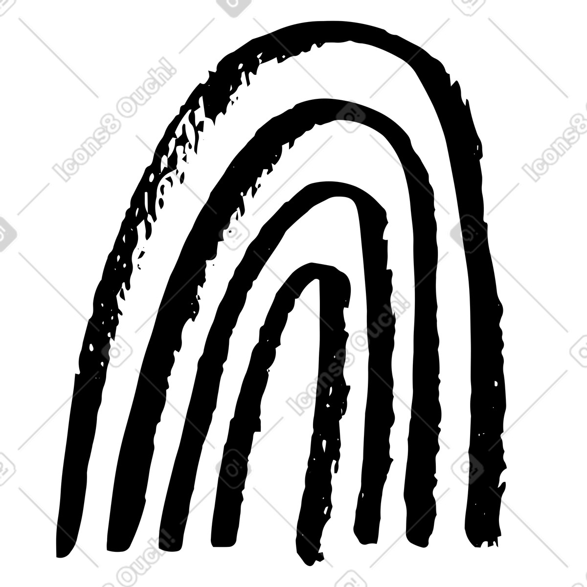 Monochrome boho rainbow illustration in Scandi style download in PNG, SVG
