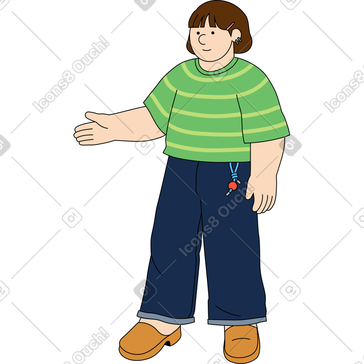 Woman illustration in Kindy style download in PNG, SVG