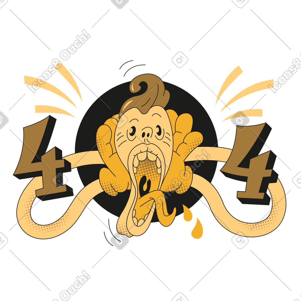 Error 404 website page, Funny web message illustration in Rubber style download in PNG, SVG
