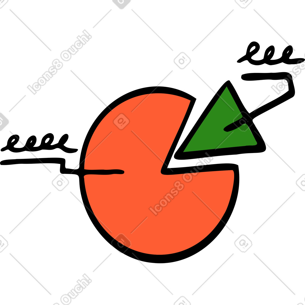 Kuchendiagramm-Illustration im Comic-Stil als Download in PNG, SVG