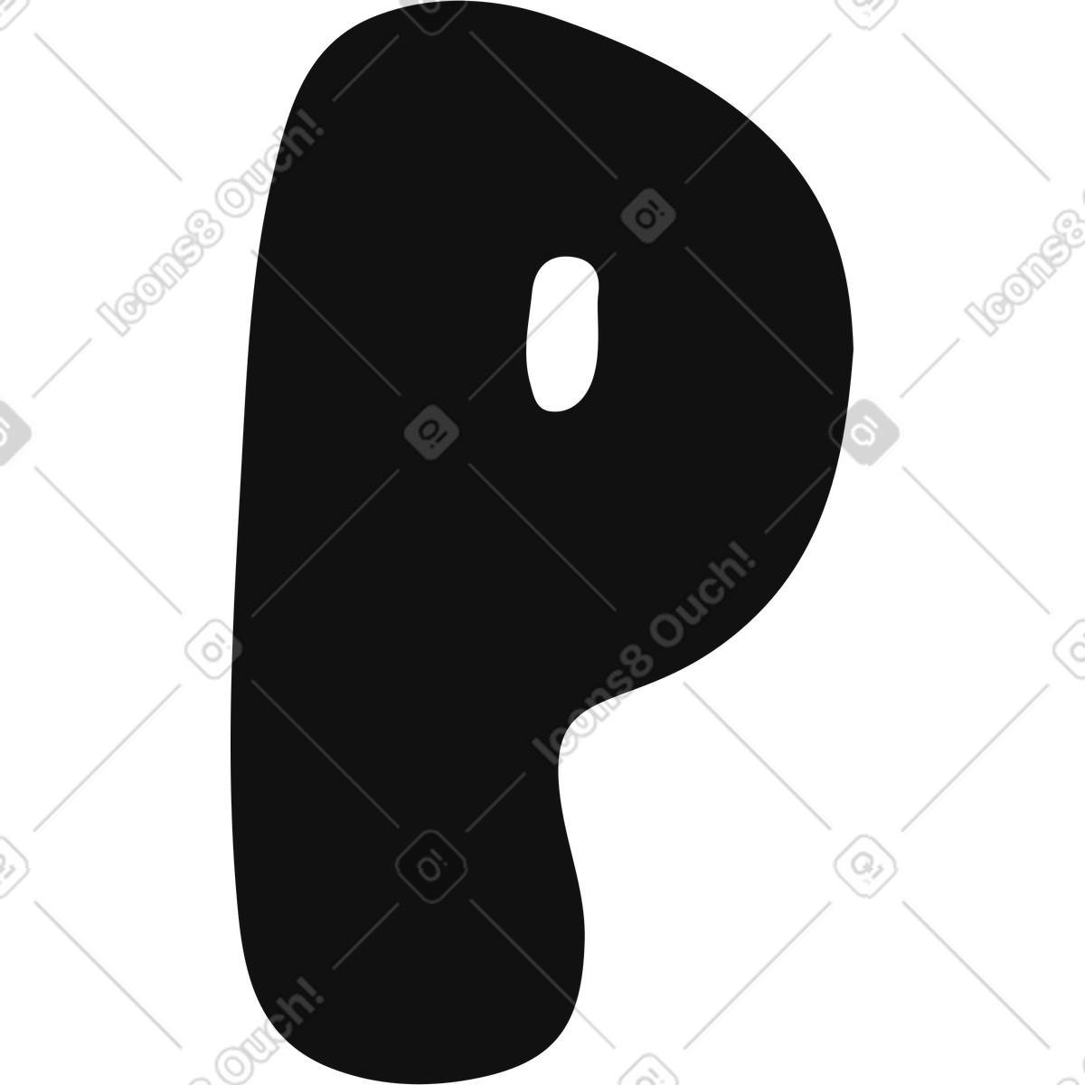 Ilustração de Letra p em no estilo Journal para baixar em PNG, SVG