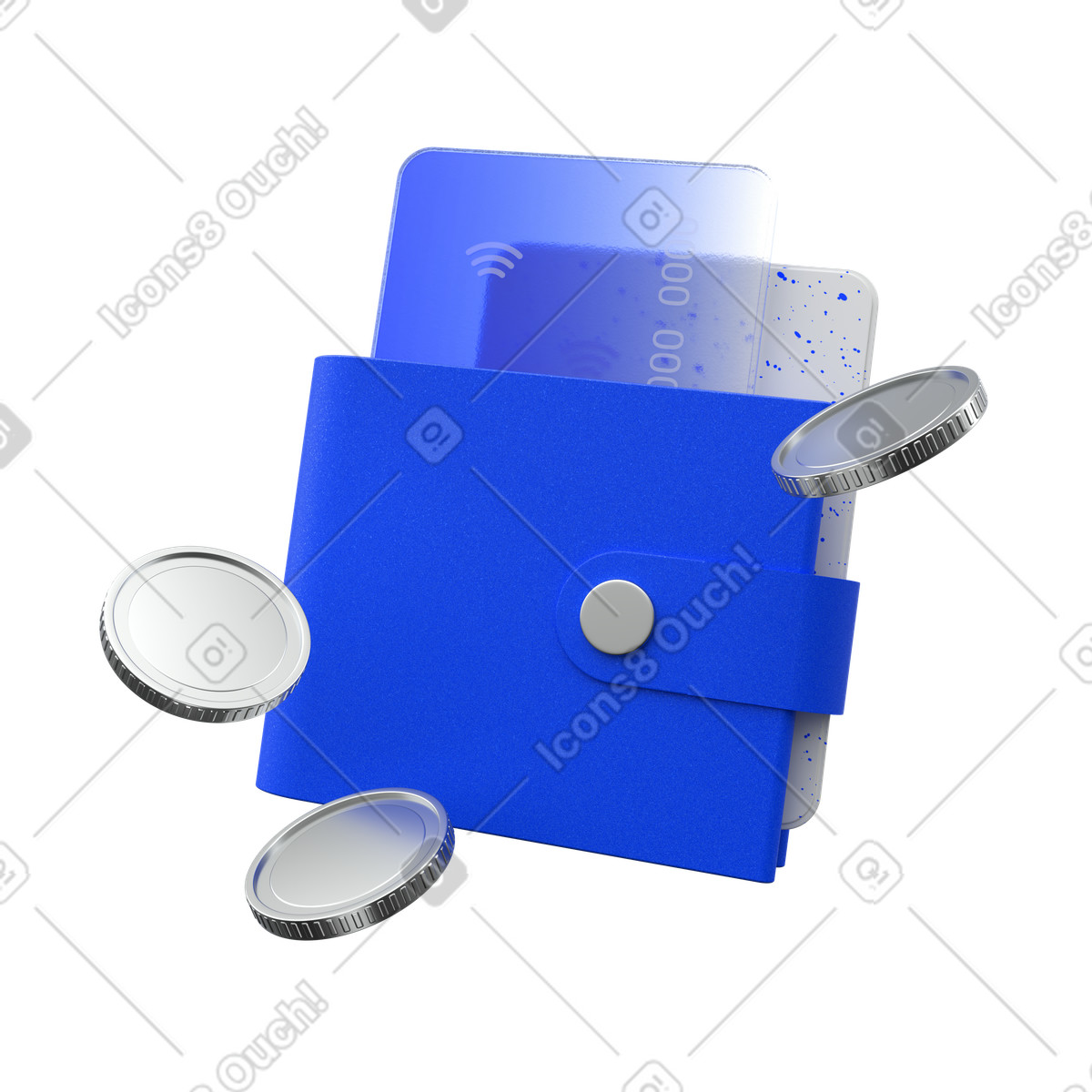 Wallet with payment cards, Personal finance management illustration in 3D Enterprise style download in PNG, SVG