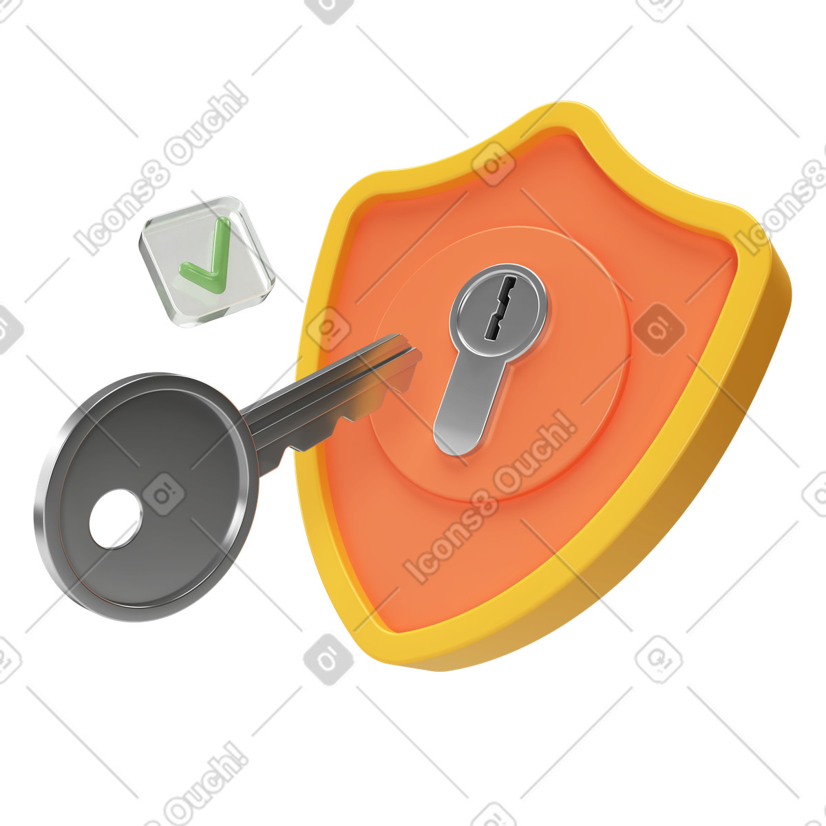 Security shield with key, Data protection and privacy illustration in PNG, SVG