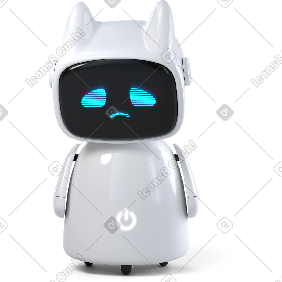 3D Business スタイルの Robot assistant sad のイラストをPNG、SVG形式でダウンロード