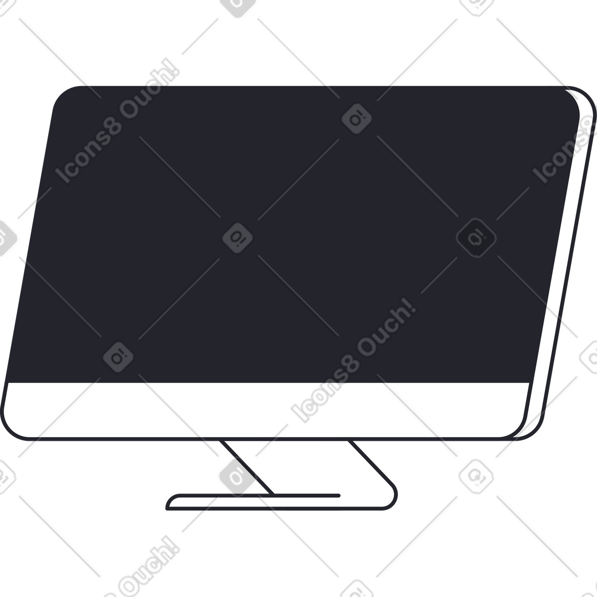 下载 Grapy 风格的 电脑显示器黑色 插画，支持 PNG、SVG 格式