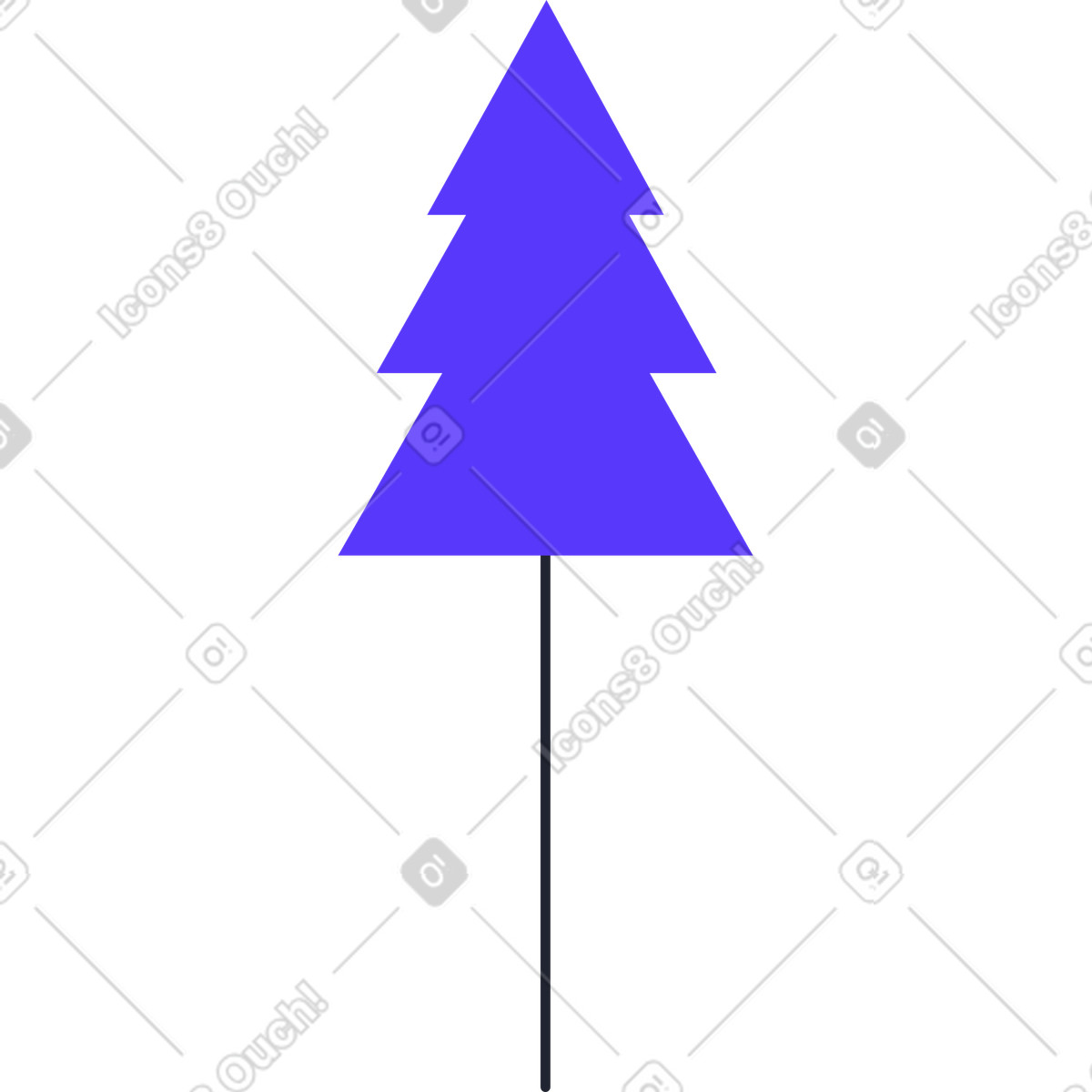Pine tree illustration in Pablita style download in PNG, SVG