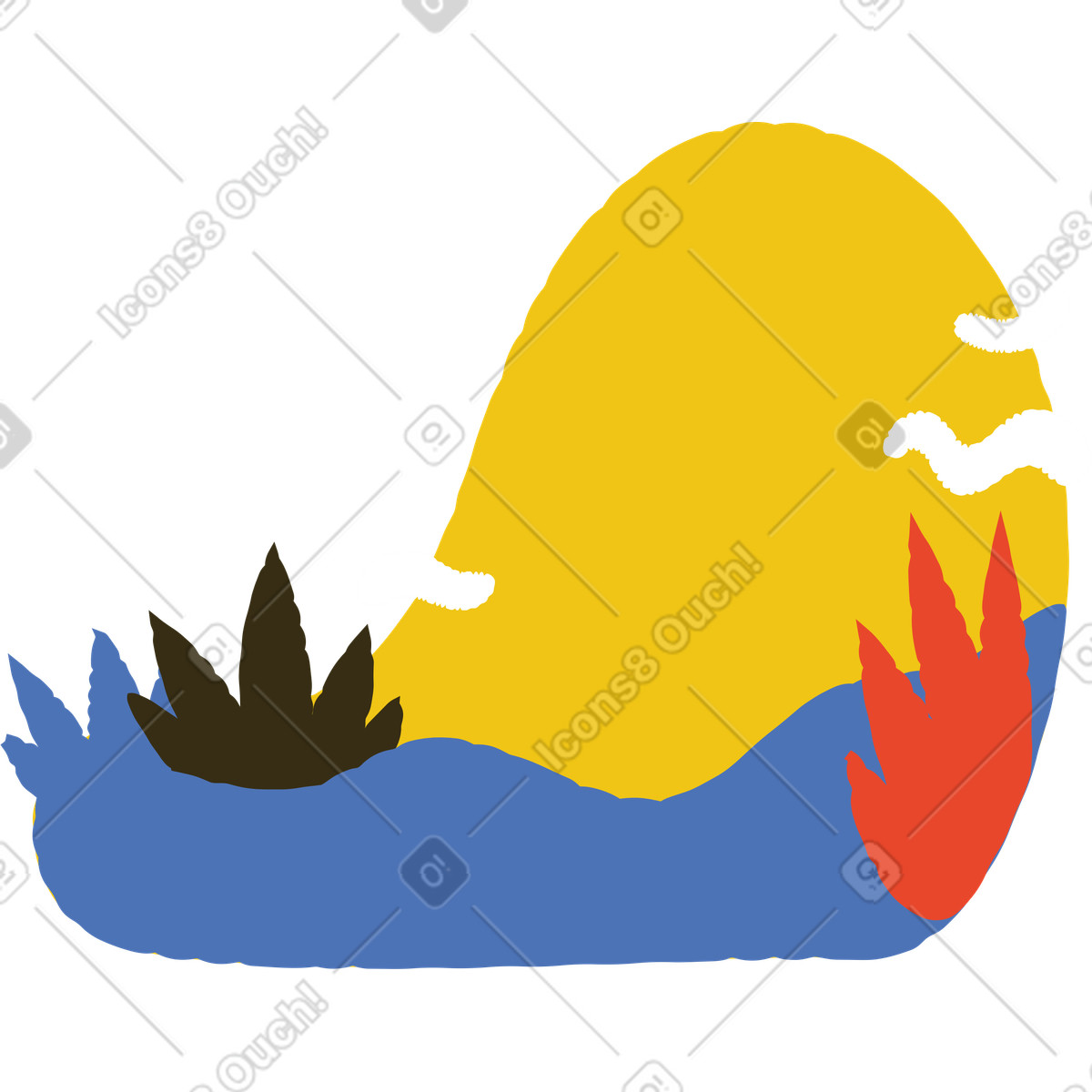 Ilustración Noche en estilo Bermuda a descargar en PNG y SVG