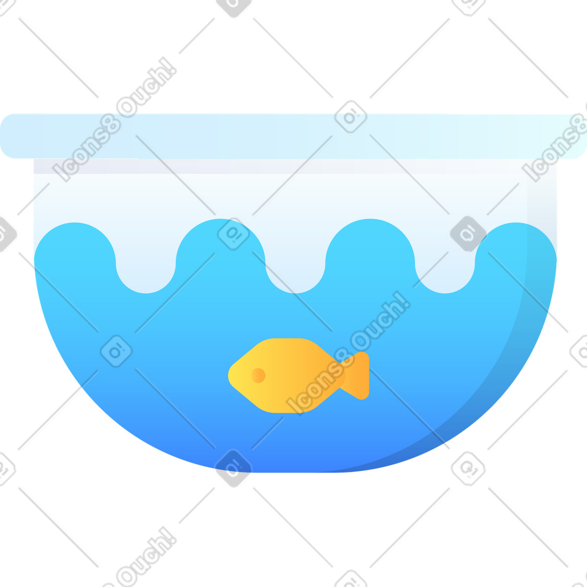 Aquarium-Illustration im Hugo-Stil als Download in PNG, SVG