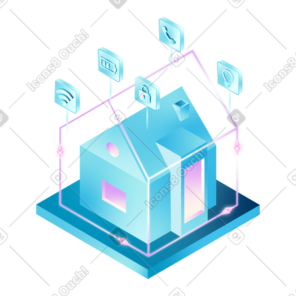 Smart home automation system with controls illustration in PNG, SVG