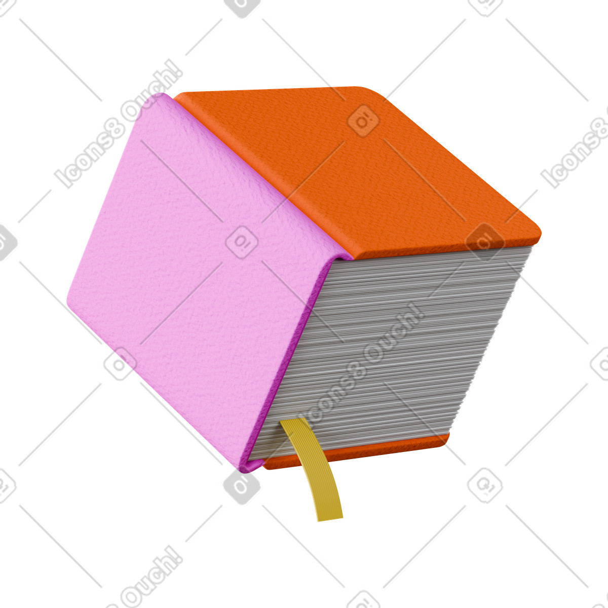Chunky book illustration in 3D Stickle style download in PNG, SVG