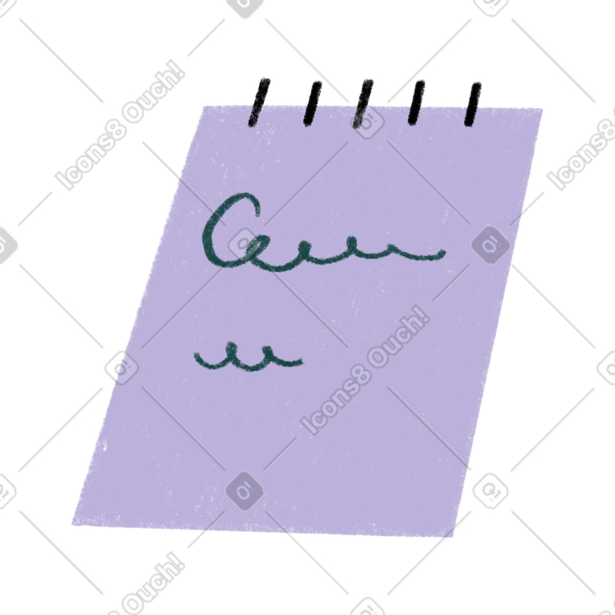 Illustration Purple notebook with the inscription dans le style Tutti à télécharger aux formats PNG, SVG