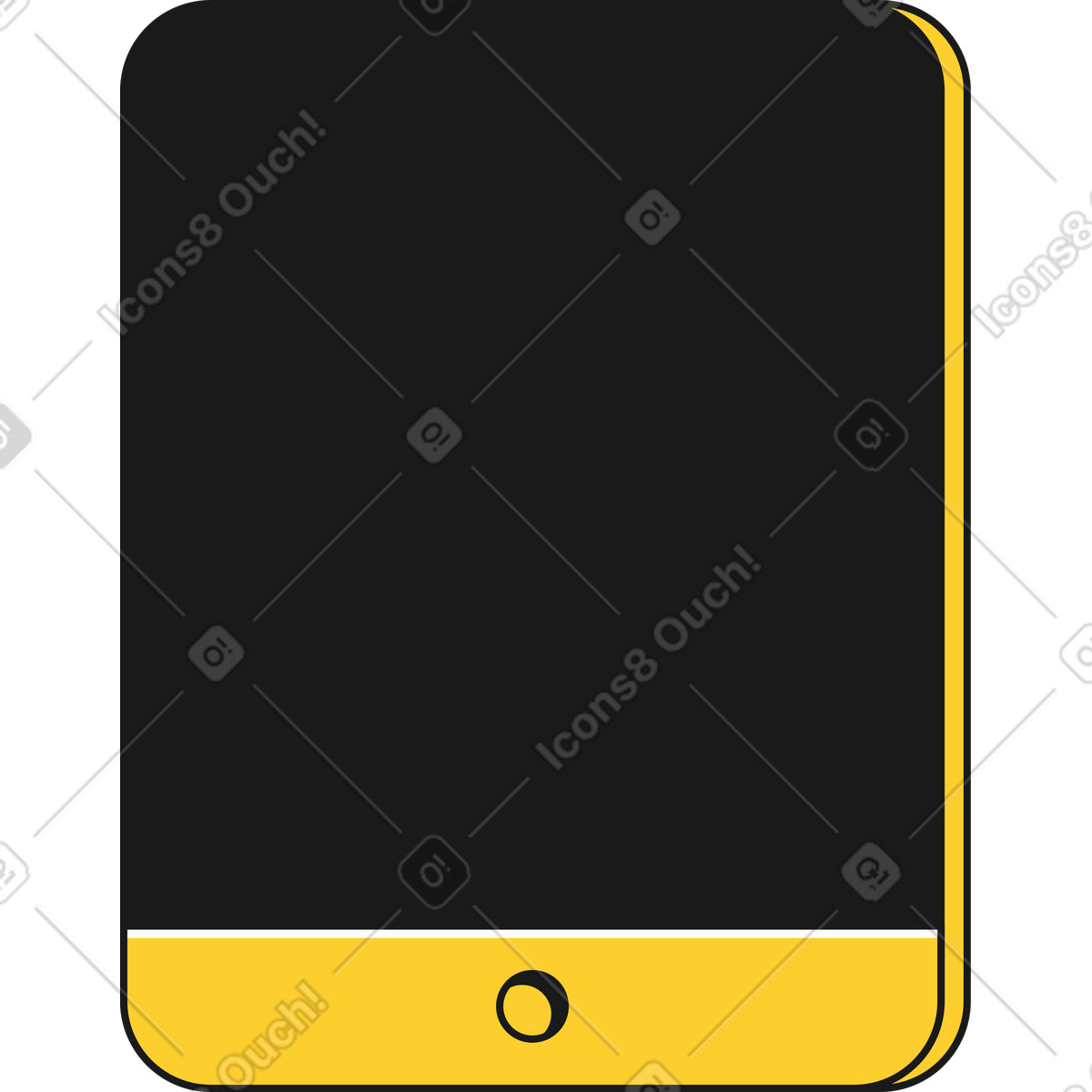 Ilustração animada de Tablet com tela preta em no estilo Taxi para baixar em GIF, Lottie (JSON), AE
