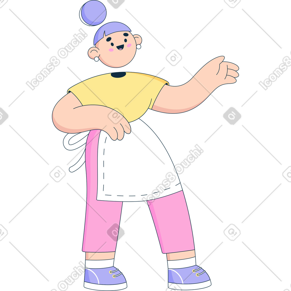 Woman in apron illustration Bubble gum style download PNG, SVG