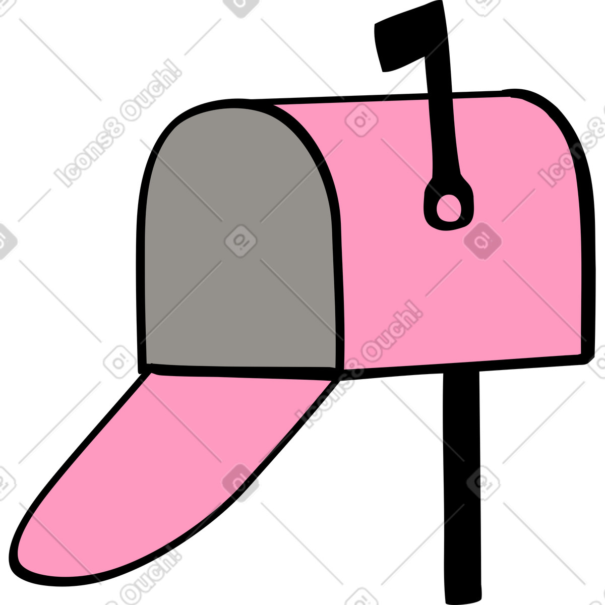 Open mailbox illustration in Comic style download in PNG, SVG