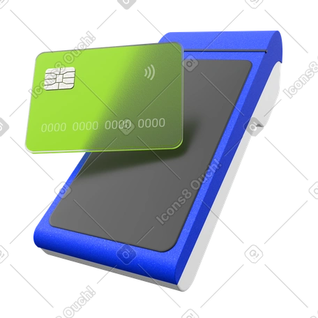 3D Système de paiement sans contact, point de vente mobile et transactions numériques, paiement sans espèces et lecteur de carte PNG, SVG