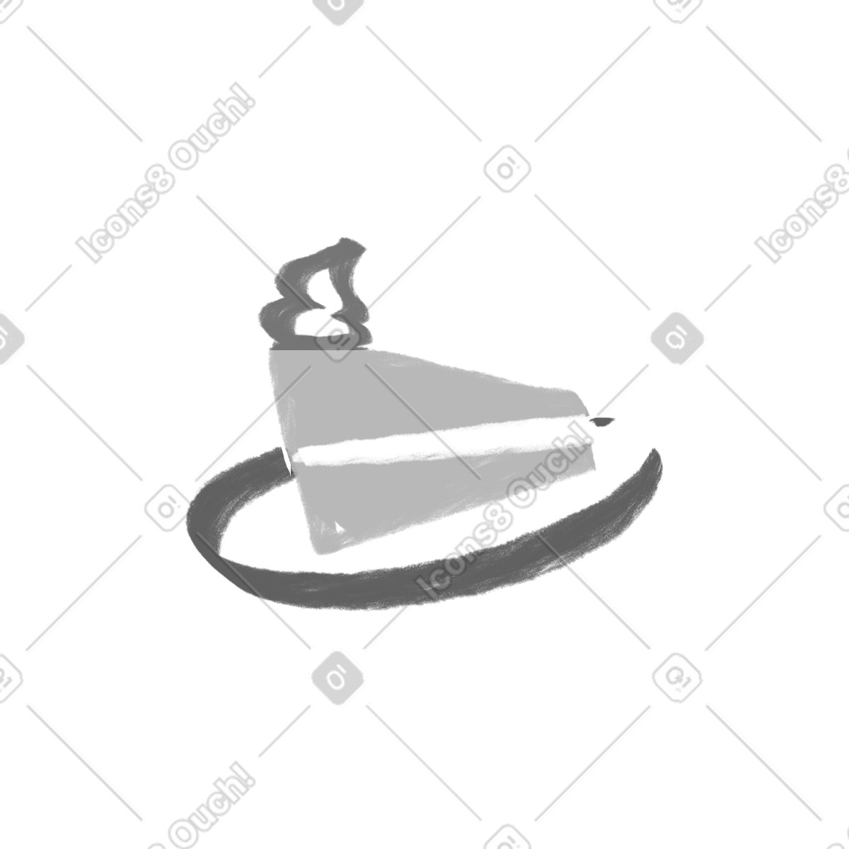 Black and white cake on a plate-Illustration im Company-Stil als Download in PNG, SVG