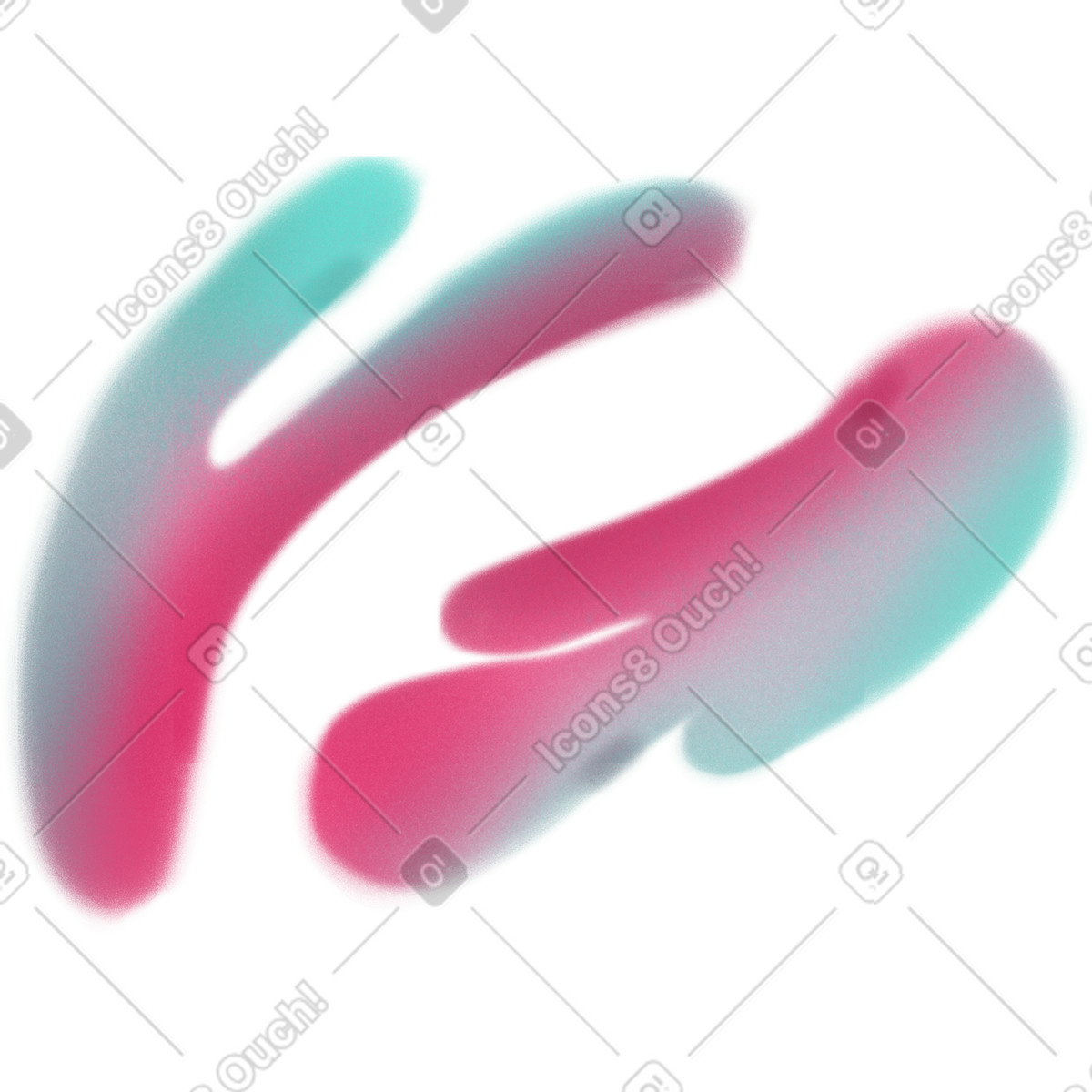 下载 Doodle 风格的 Two pink and green flowing shapes 插画，支持 PNG、SVG 格式