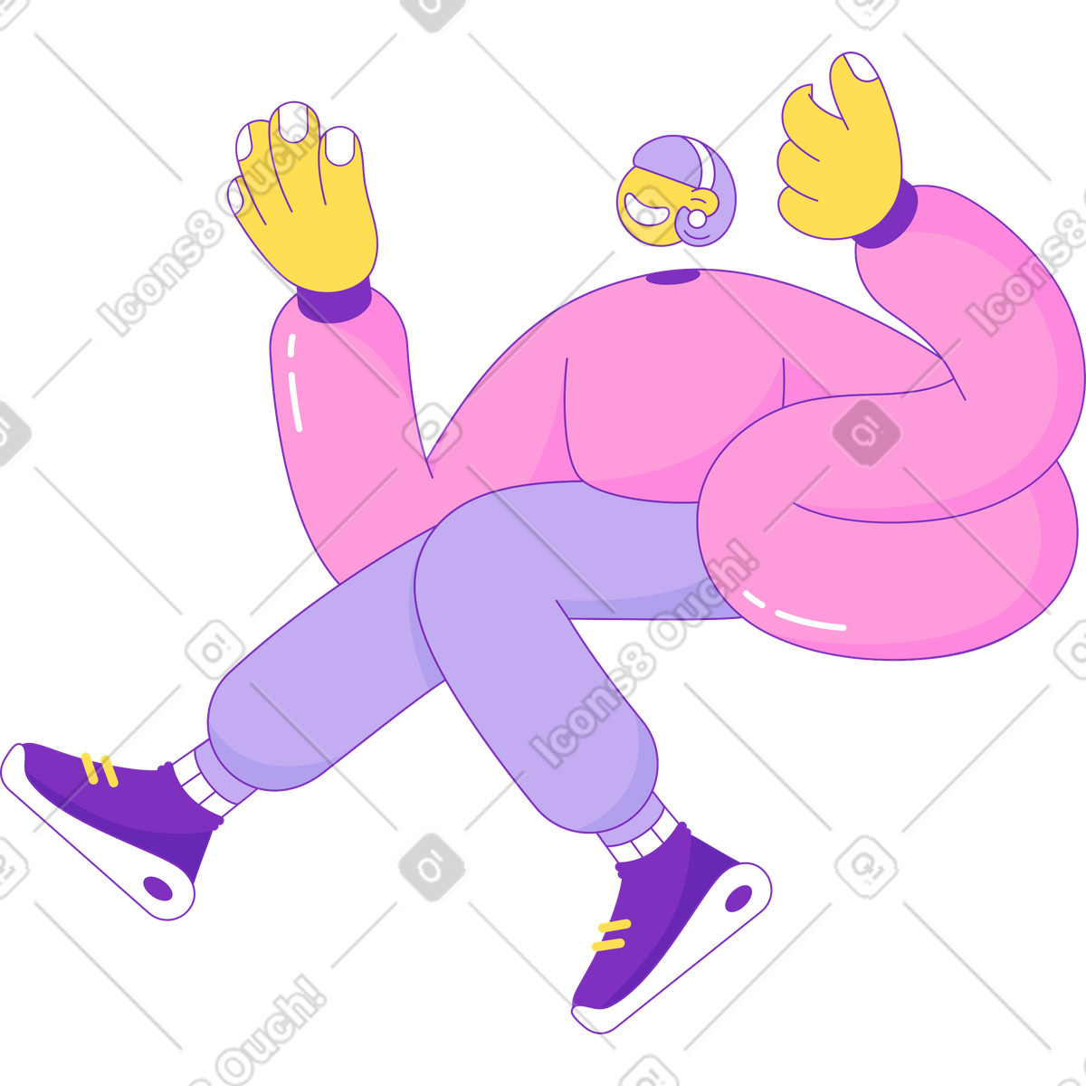 Mädchen sitzt-Illustration im Elastic-Stil als Download in PNG, SVG