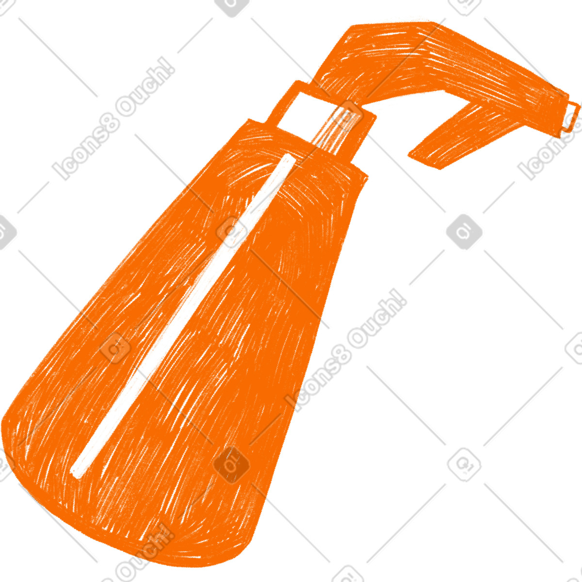 下载 Biro 风格的 Orange spray bottle 插画，支持 PNG、SVG 格式