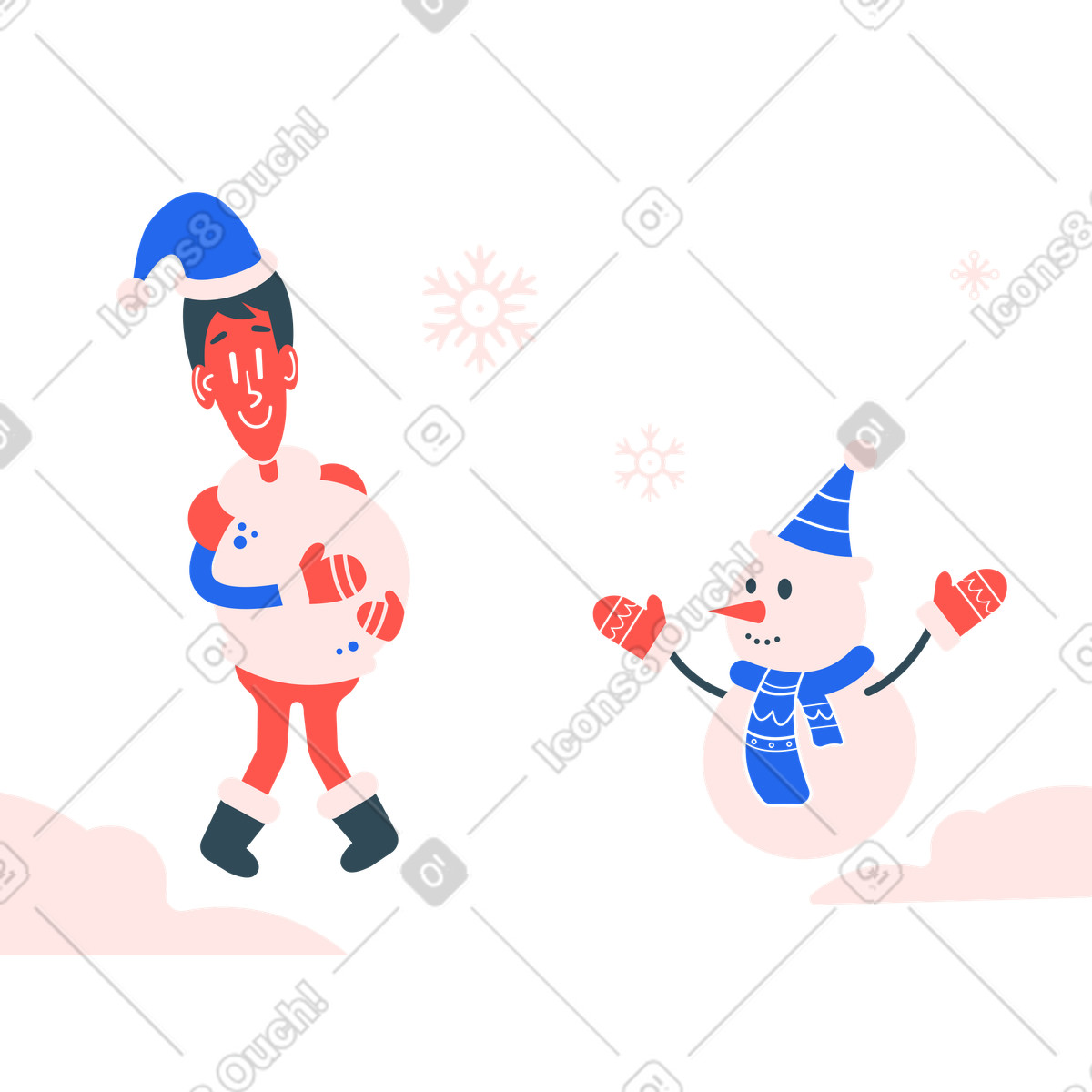 下载 Kingdom 风格的 堆雪人 插画，支持 PNG、SVG 格式