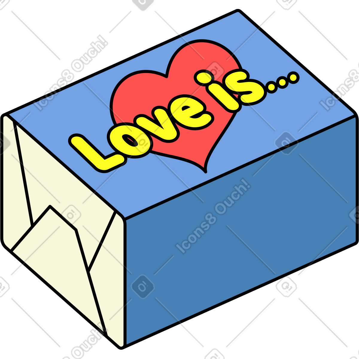 Illustration L'amour est du bubble gum dans le style Retro à télécharger aux formats PNG, SVG
