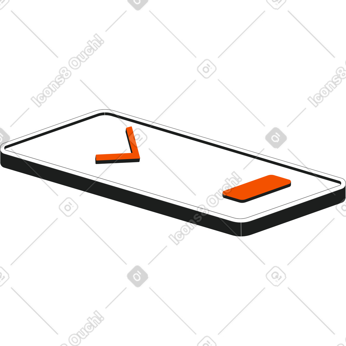 Handy mit häkchen-Illustration im Strict-Stil als Download in PNG, SVG