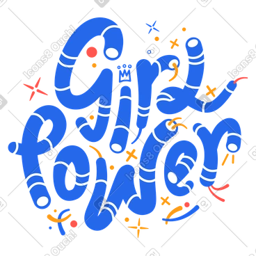 Wavy weird girl power lettering PNG, SVG