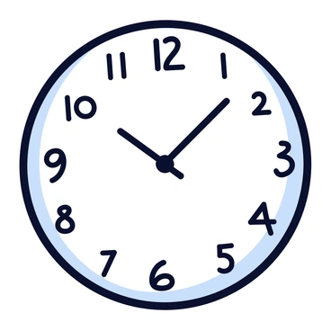 A wall clock with a sleek design featuring a round face. The clock has a glossy black finish with abstract geometric numbers scattered around its perimeter. The hour and minute hands are slender and stylized, extending gracefully towards the center. The clock is mounted on a smooth, neutral-colored wall.