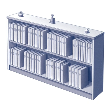 A bookstore shelf filled with neatly arranged books. Each row consists of identical book titles, lined up in perfect order. The spines of the books face outward, showcasing their uniform design and lettering. The shelf has a polished wooden finish, enhancing the overall organized appearance of the display. The top of the shelf may feature small decorative items or bookends to complement the collection.