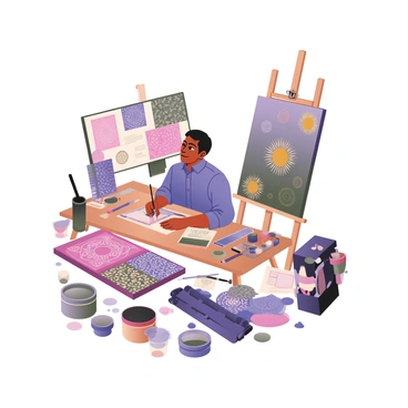 An illustrator blending traditional Malaysian patterns with modern design techniques.