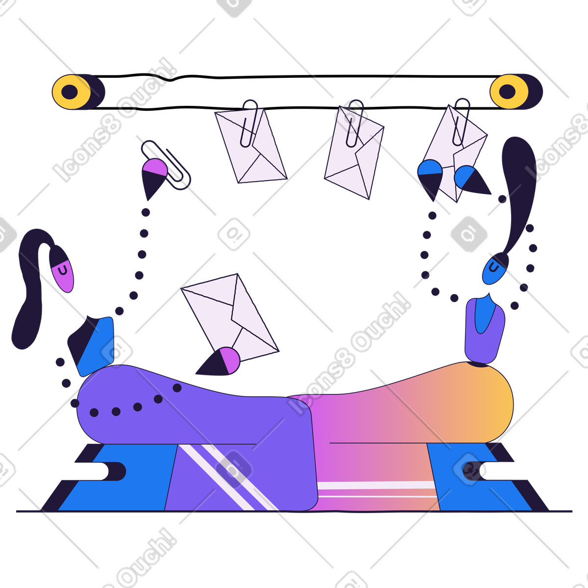 Sending letters illustration in Conifer style download in PNG, SVG
