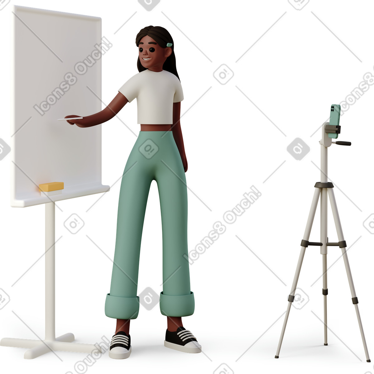 Online tutor woman presenting lesson on screen digital teaching illustration clipart