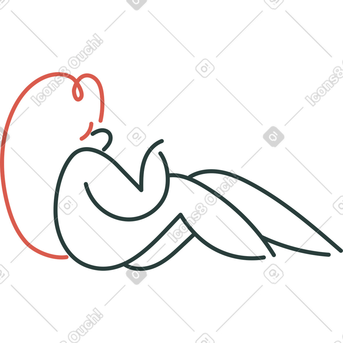 Illustration Fille assise dans le style Macaroni à télécharger aux formats PNG, SVG