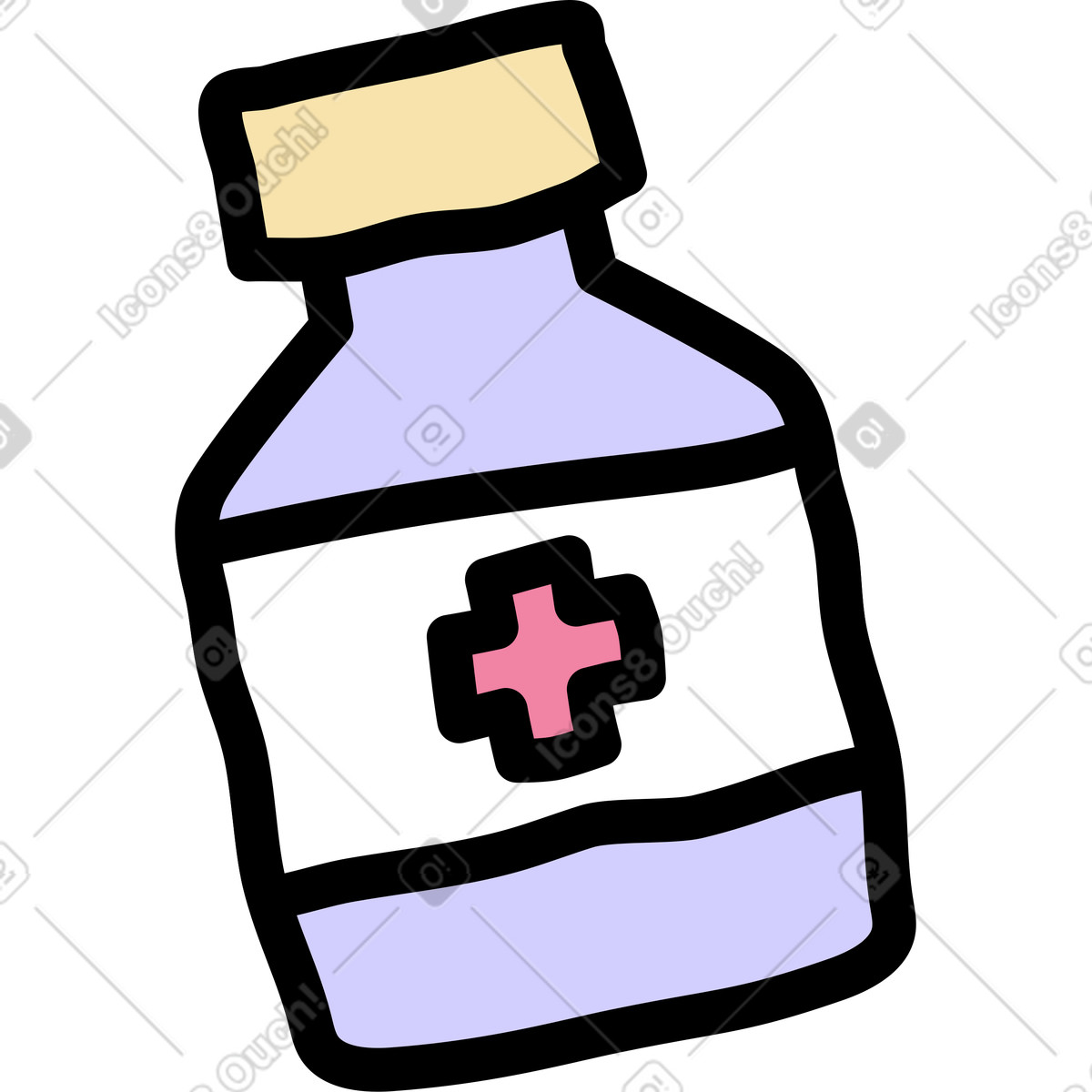 Illustration Bottle of medicine dans le style Notes à télécharger aux formats PNG, SVG