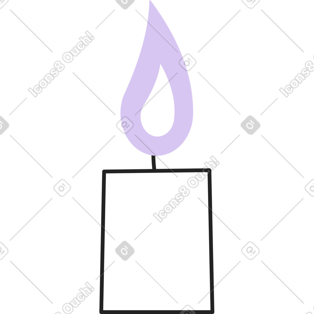 Burning wax candle illustration in Sammy Line style download in PNG, SVG