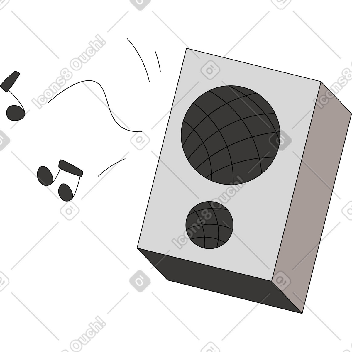 Music player illustration in Sitcom style download in PNG, SVG