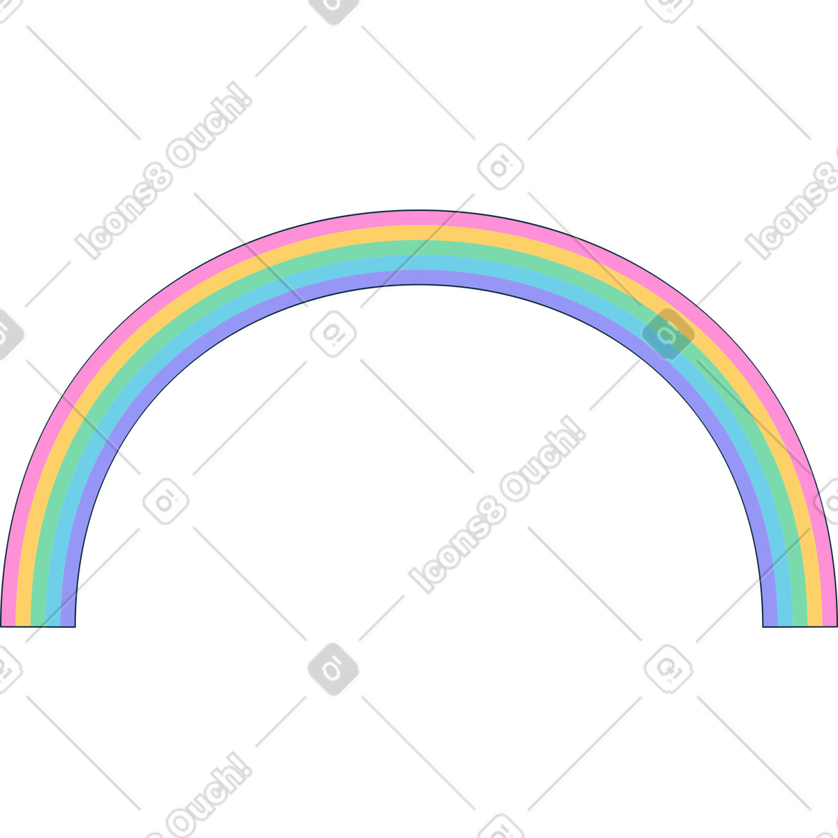 Illustration Arc en ciel dans le style Bubble gum à télécharger aux formats PNG, SVG