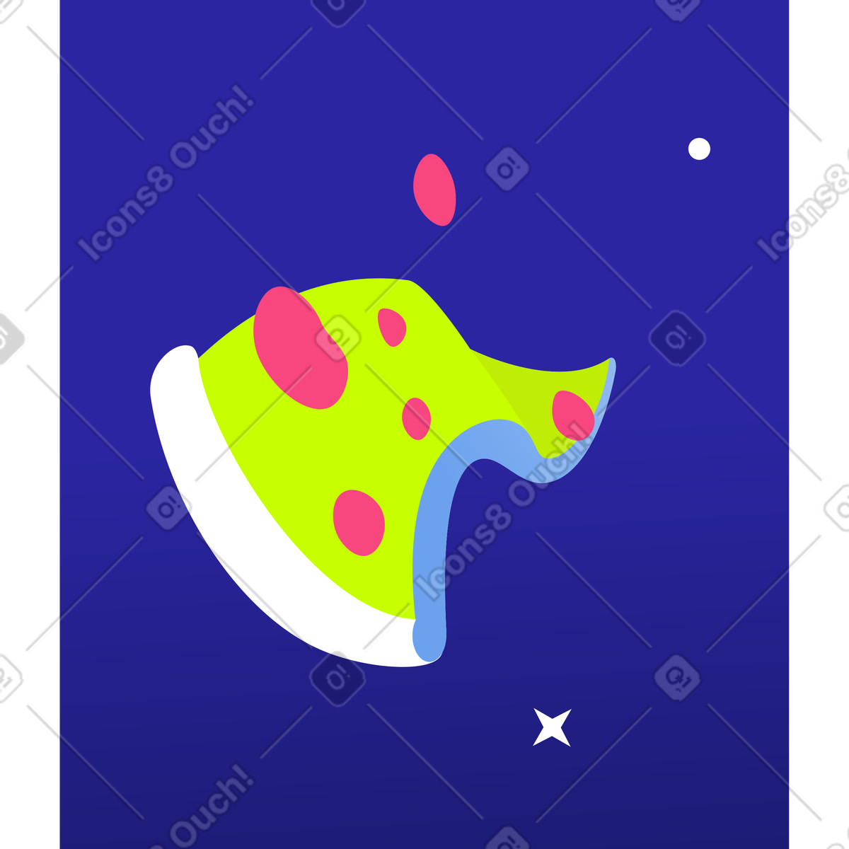 Fetta di pizza galleggiante illustrazione in stile Space scarica in PNG, SVG