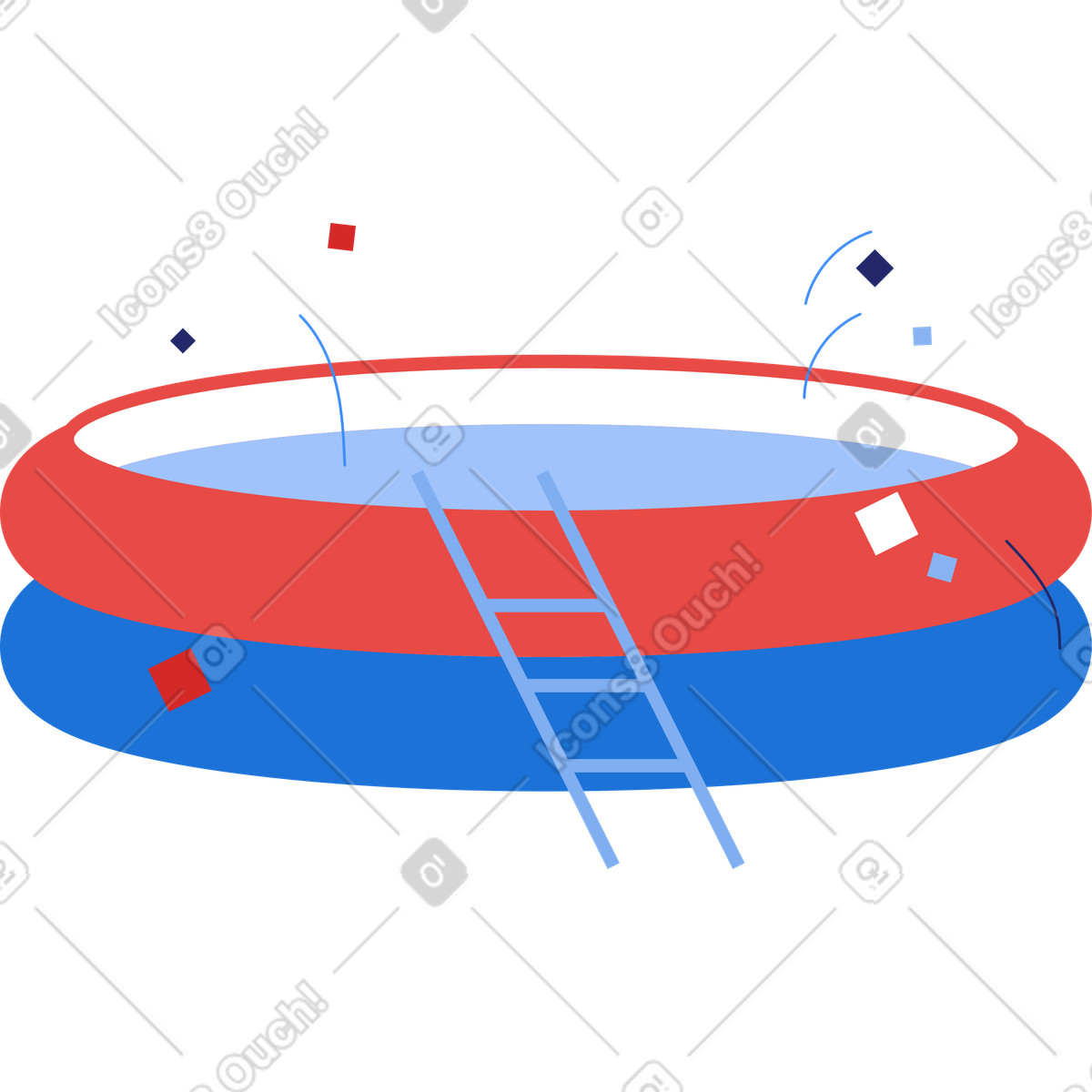 Swimming pool illustration in Clip style download in PNG, SVG